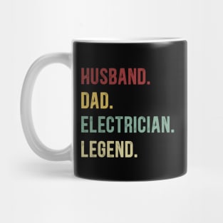 Electrician Funny Vintage Retro Shirt Husband Dad Electrician Legend Mug